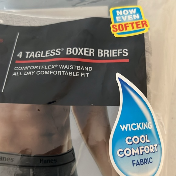 Hanes 4pk Tagless boxer briefs for men. New with tags. Size M - Picture 3 of 6
